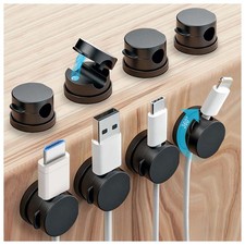 8 Pack 360  Rotatable Strong Magnetic Cable Clips Cord Holder for Nightstand,...