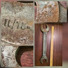 Vintage King Dick 3/4W - 11/16 Open Jaw Spanner Military Issue Broad Arrow 30cm