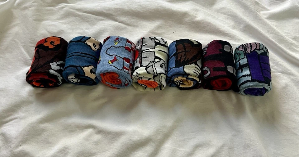 Seven Days of Socks bundle Creepy Spooky Character 7 Pack Bad Guys Villains - Image 3 of 3