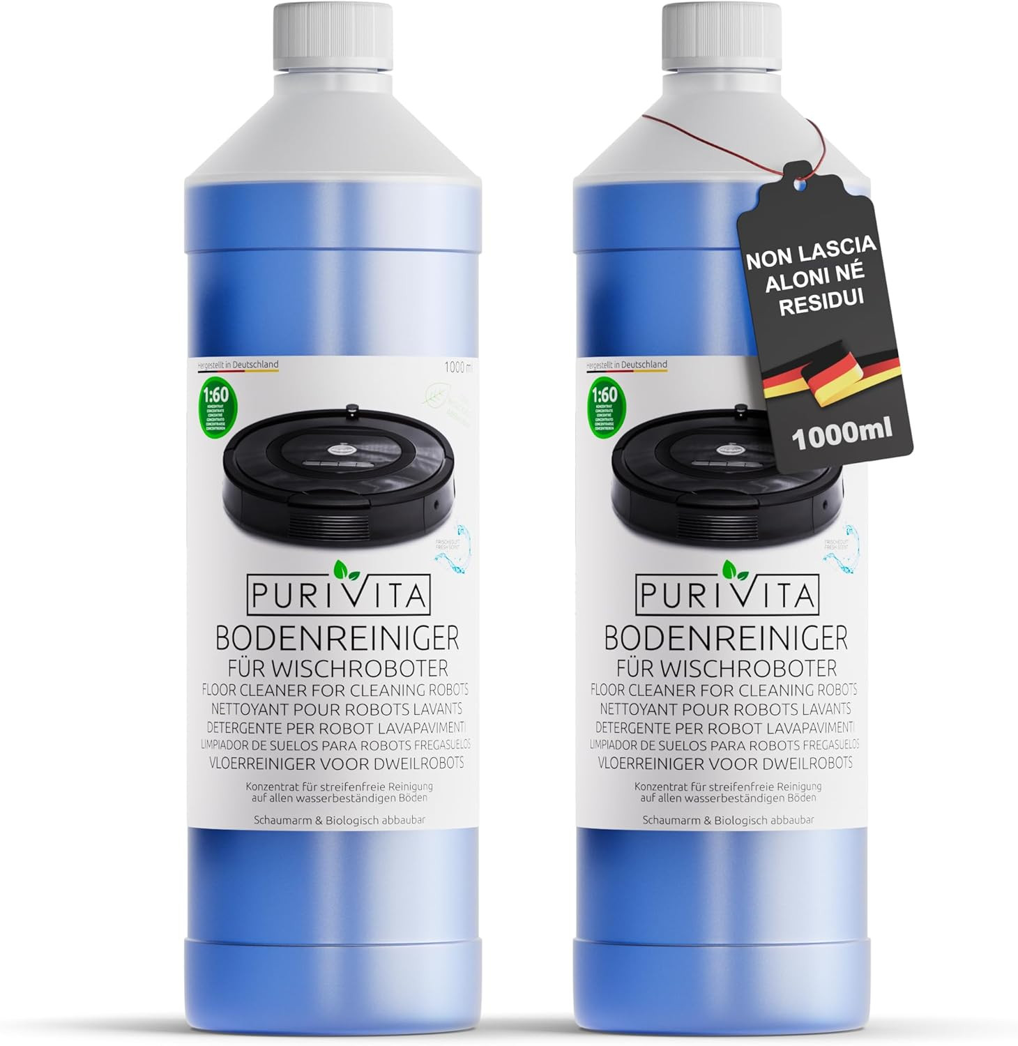 ® Detergente per Robot Lavapavimenti [2X1L] - Detersivo Lava Pavimenti Robot - L