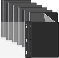 24 Pcs Clear Front Report Covers with 3 Prongs Fasteners Plastic Presentation