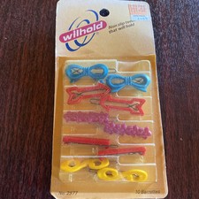 Vintage Wilhold Hair Barrettes 10 Pack Non Slip Teeth Bows Flowers Arrows