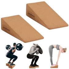 Squat Wedge Block Non-Slip Slant Board Calf Stretcher, 2pcs Ankle Foot Knee L...