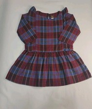 Tea Collection Family Plaid Ruffle Dress Size 4 Pre-owned EUC