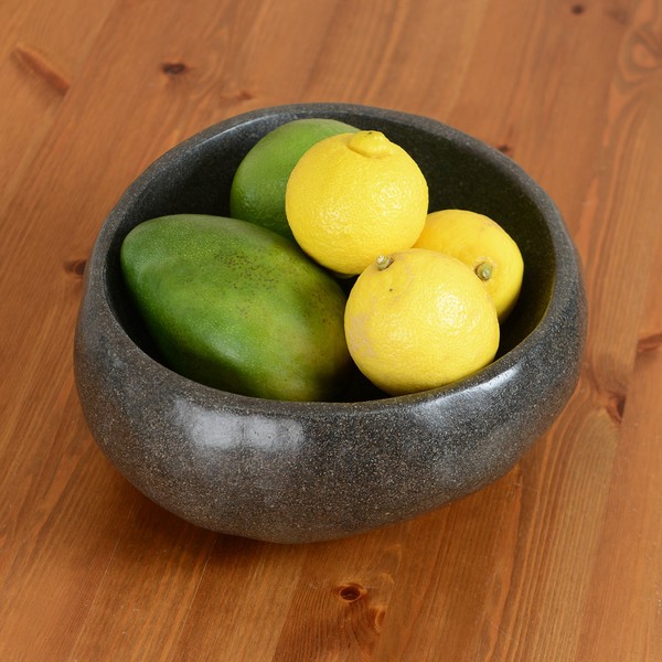 Wohnfreuden Schale Flussstein Obst Deko Aufbewahrung Rundum Poliert Ca 30 Cm-image