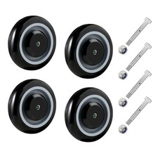 5" Wheels for Cart, 5/16" Axle Polyurethane Shopping Cart Wheels Replacement ...