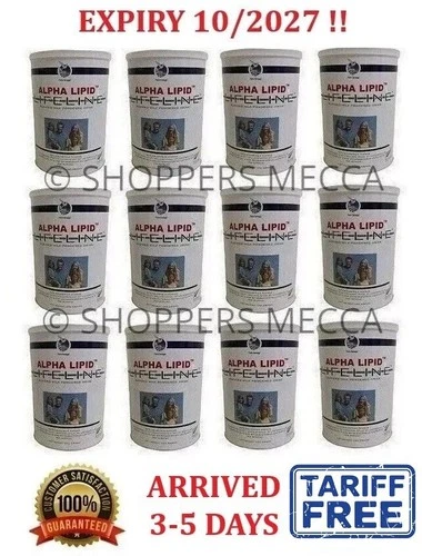 12 Cans Alpha Lipid Lifeline Blended Milk Colostrum Powder - Tariff Free !!