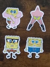 3" PATRICK SPONGEBOB 4-Pk Vinyl Sticker Decal Set Nickelodeon