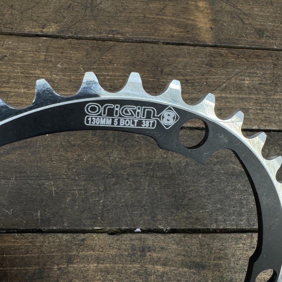 Origin8 38T Chainring 130 BCD 5-Arm Black Aluminum Road CX Gravel