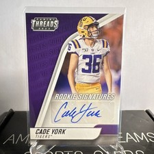 Panini 2022 Chronicles Threads Rookie Auto Cade York TH-CAD LSU Tigers Football