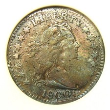 1800 Draped Bust Half Dime H10C 5C Coin - Certified ANACS VF Detail - Rare Date