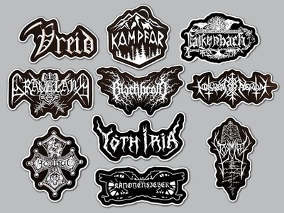 Black Metal Sticker Pack (QTY 10) SET 9 vreid kanonenfieber stormkeep darkthrone
