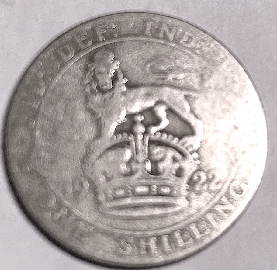 Vintage 1922 One Shilling | British Pound Sterling Silver Coin - Image 3 of 3