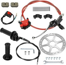 Mini Bike Hydraulic Brake Kit and 7/8'' Throttle Assembly Compatible with Baja