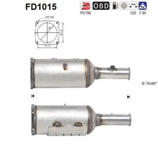 DPF Rußpartikelfilter Dieselpartikelfilter AS FD1015 Cordierit für PEUGEOT 307 1