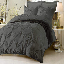 Bluemoon Homes King Size Duvet Cover Set Egyptian Cotton Pinch Pleated 1 Duvet