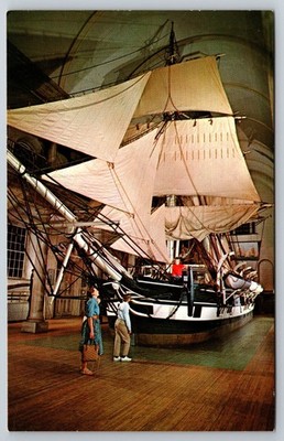 Postcard Bark Lagoda Model Whaling Museum New Bedford Massachusetts MA