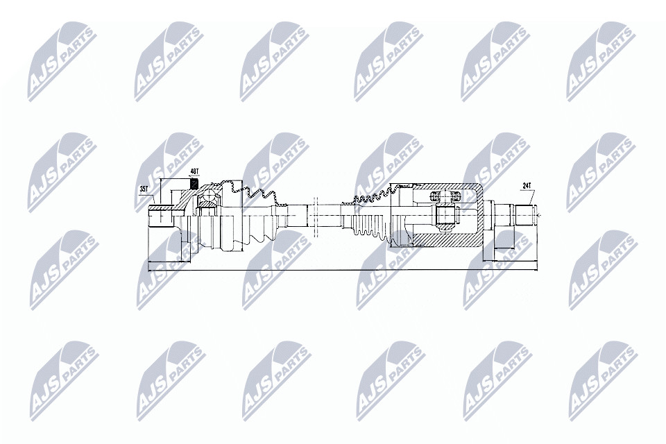 Nty Drive Shaft, Right, Front, 35/24 L=519Mm (A2113300101, A2113300400) OE To V - Image 4