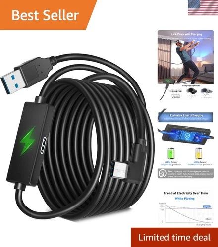 Link Cable with Charging for Meta Quest 3S Oculus Quest 3 Quest 2/Pro, Pico 4...