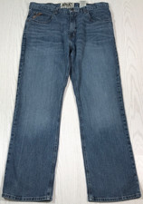 Ariat M4 Low Rise Bootcut Jeans Men 38x32 Blue Cowboy Work Mid Rise Cotton