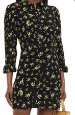 Ganni Crepe Short Dress Size 38 - US Size 6 Shirt Dress Full Button Up