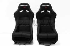 Carbon Fiber Shell Bride Vios Iii Black Seats Jdm Racing Seat Bucket Pair Rails