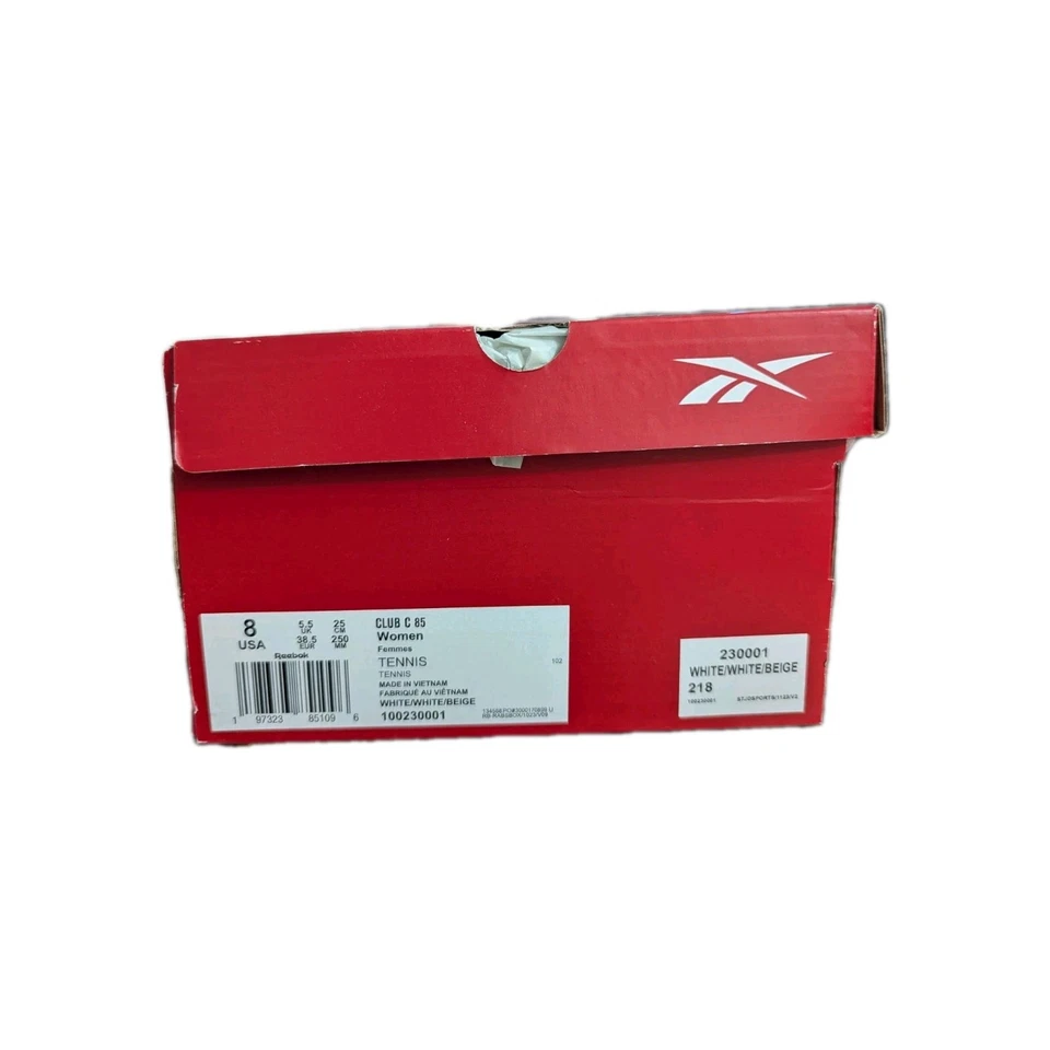 Reebok Classic женщин теннис обувь размер 8 белый/бежевый стиль клуб C 85 новый W коробка - Изображение 3 из 4