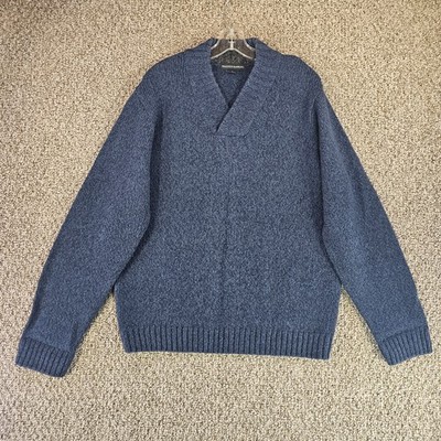 Tricots St Raphael Sweater Preppy Mens Large Long Sleeve Tight Knit Blue