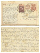 GS 536 - Ganzsache - Dt. Reich, Postkarte (P 153 I), gelaufen 23.7.1922 m. ZuFr.
