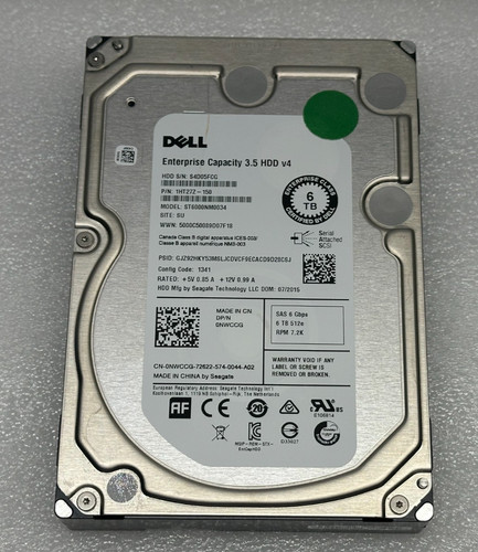 0NWCCG Dell NWCCG 6 TB 7.2K RPM 6Gbps SAS 3.5'' 512e Internal HDD ST6000NM0034