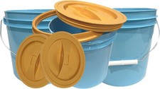 Food Grade 2 Gallon Plastic Bucket W/ Screw on Lid Made in USA containers Pack