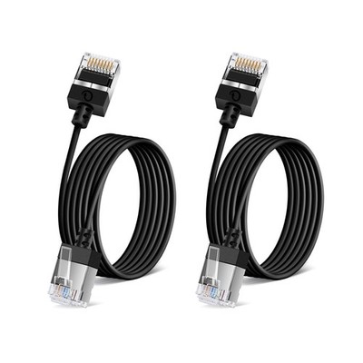 2 Stück Ultra Thin Cat 6A Ethernet Kabel 3 M, Flexible Slim Rj45 Cat6a LAN