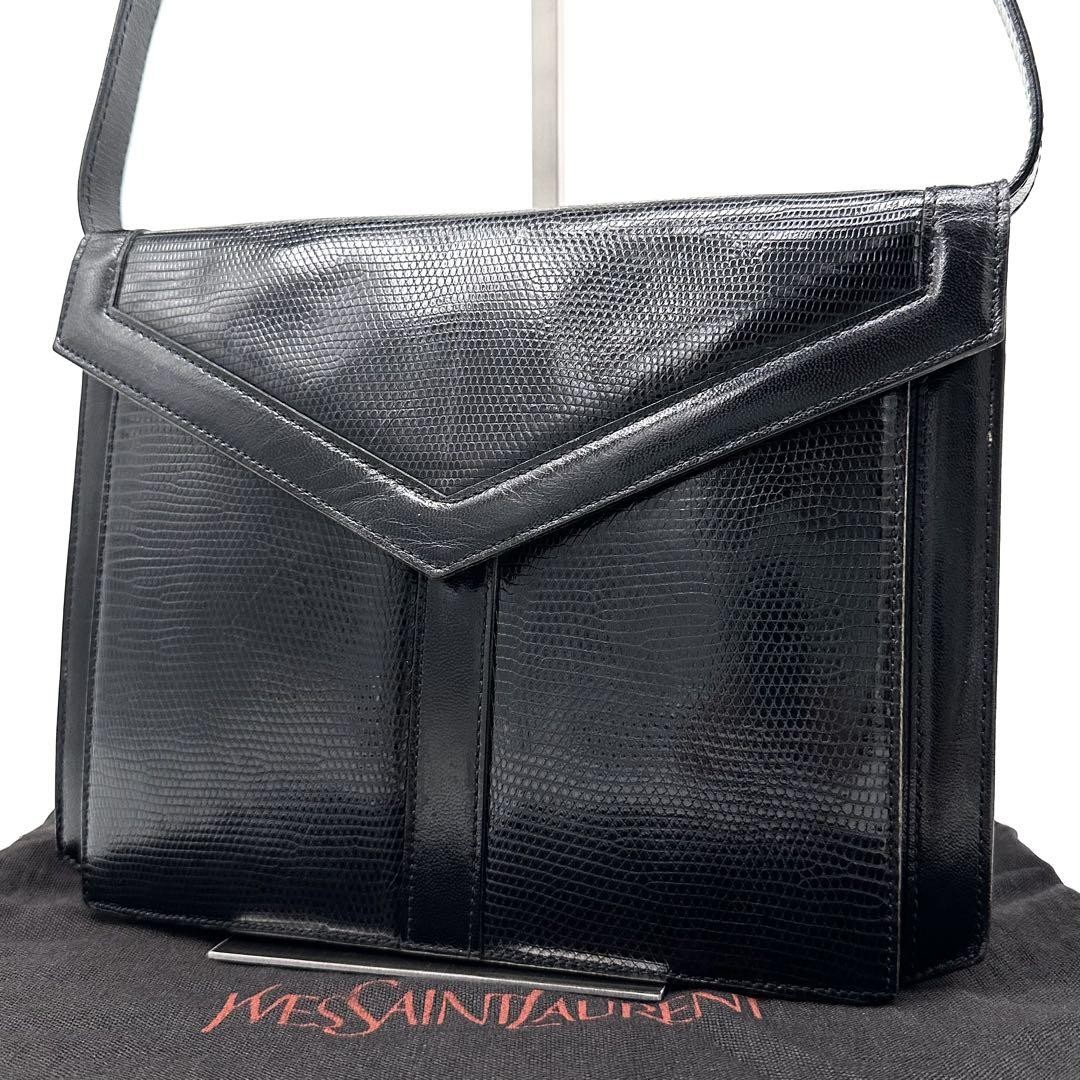 Yves Saint Laurent YSL Black Leather 2-Way Shoulder Bag Authentic F06221980