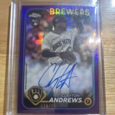Topps 2024 Chrome Rookie Clayton Andrews Purple Refractor Auto #RA-CA /250