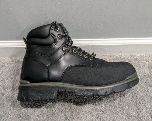 Men's Texas Steer Maximus Black Leather Steel Toe Safety Work Boots Sz. 12
