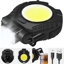 Cob Keychain Work Light Rechargeable, 1000lumens Bright Small Keychain Flashlig