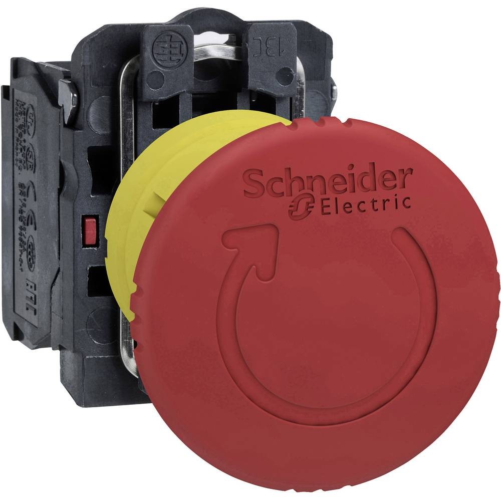 Arrêt d'urgence XB5AS8444 bouton coup de poing rouge 22mm collerette métal