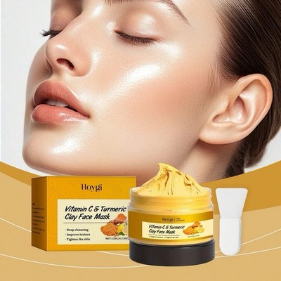 Hoygi Vitamin C Turmeric Kojic Acid Clay Peel Off Face Mask 120g Deep Cleansing