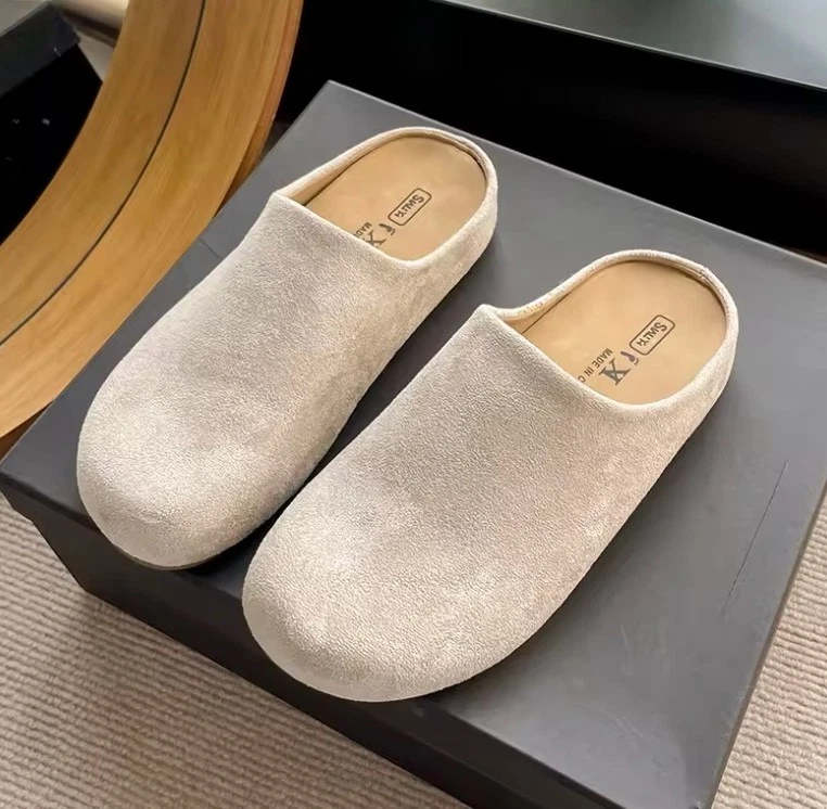 Women Slip On Mule Slippers Soft Suede Flat Slides Cozy Indoor Outdoor Casual