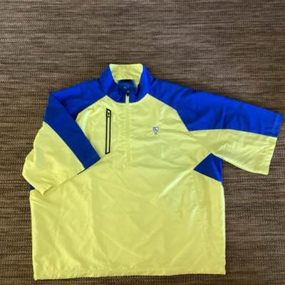 ZERO RESTRICTION Tour Series Wix 1/2 Sleeve Golf Pullover Logo Yellow/Blue XXL