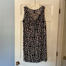 Clara Sunwoo Sun Woo Animal Print Cowl Neck Dress Sleeveless Size L Office Work