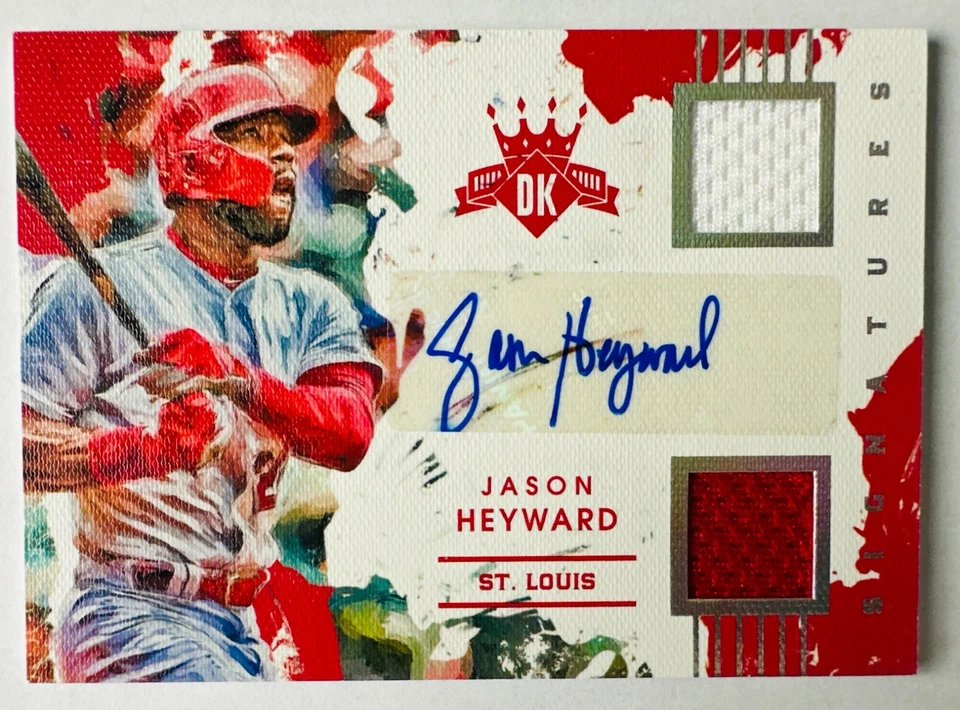 Tarjeta de camiseta Panini Diamond Kings Jason Heyward 2016 automática SP #/49 ¡Cardinals! Foto 3 de 3