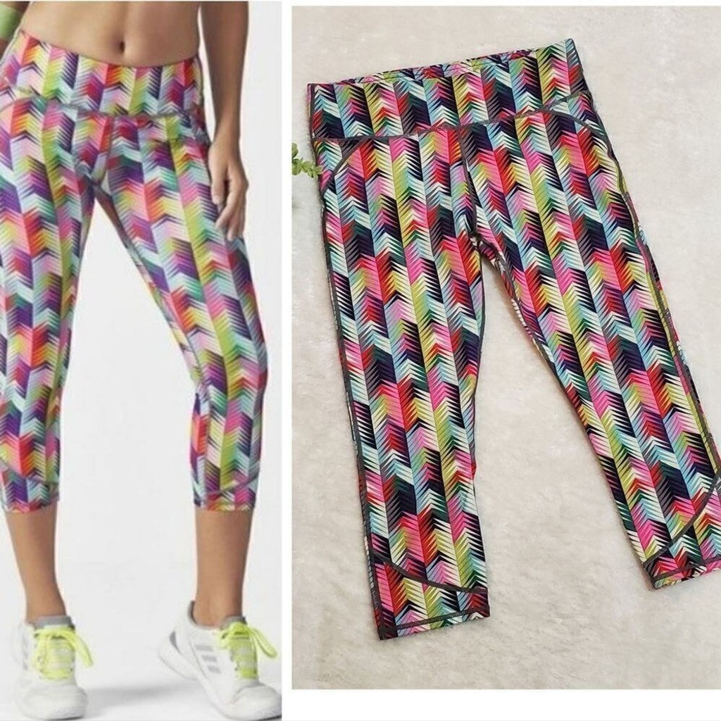 Fabletics Lima Capri Max-Compression Colorful Leg… - image 1