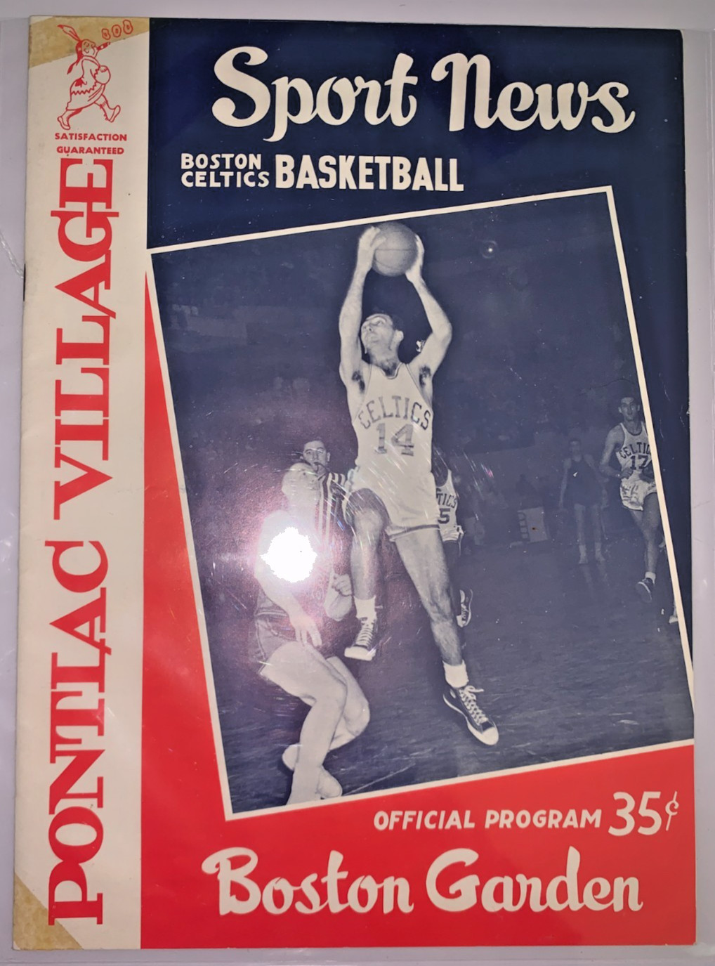 1959 WILT CHAMBERLAIN ROOKIE YEAR VS BILL RUSSELL 1ST EVER MEETING PROGRAM 11/07
