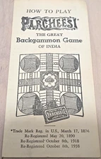 Vintage Selchow & Righter Parcheesi Instructions