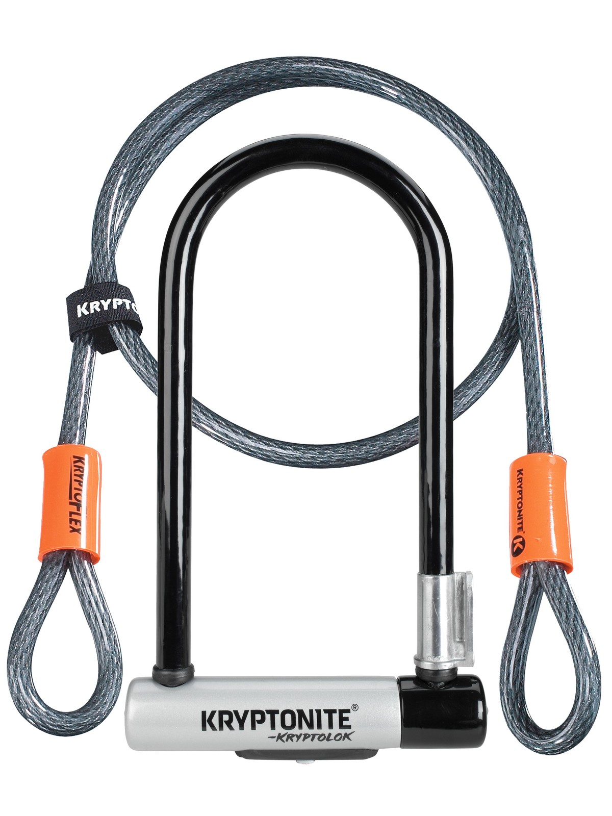 Kryptonite New-U KryptoLok Std U-Lock w/ Cable 9x4" Black