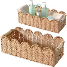 Soped Organizer Basket for Toilet Tank with Wooden Handle, Wier