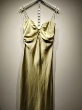 Zara Green Satin Midi Dress UK M BNWT - CG CB9