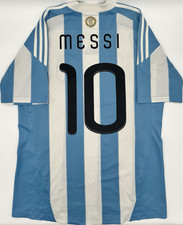 Argentina 2010/2011 Home Messi #10 Authentic Adidas Jersey M Men Blue