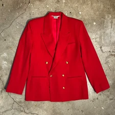 Austin Reed Blazer Size 10 Vintage Gold Button Worsted 100% Wool Boardroom Core